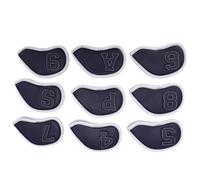 Alomejor Couvre-têtes de Fer de, Ensemble de 9 Pièces en Tissu PU Imperméable avec Conception de Boucle à Crochet Scellée pour la Protection du Club de Putter de en Fer (Blue)