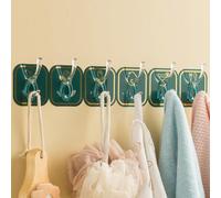 Alomejor Crochet à Longue Bande en Plastique Adhésif Fort, pour Portes, Serviettes, Vêtements, Rangement, Cintre sans Couture, Matériau PS pour Cuisine, Salle de Bains (GREEN)