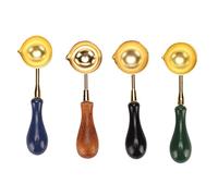 Alomejor Cuillère à Sceller la Cire élégante, Petite Cuillère à Fondre la Cire pour les Projets D'artisanat, Adaptée au Vin scellé, à L'emballage du thé, Tête de en Cuivre, 4 Pièces