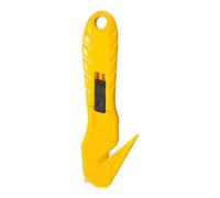 Alomejor Cutter de sécurité Portable pour Cartons, Couteau Utilitaire pour le Déballage Quotidien, Lame en Acier Inoxydable Jaune