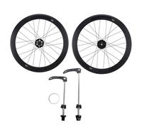 Alomejor Cycle de Roue de Pliage de 20 Pouces Paire de Roues de Vélo Arrière Avant avec Roulements et Soupape Français 451D Rim Design High Bangle Hubs