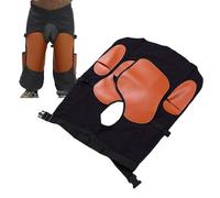 Alomejor de Maréchal-ferrant, Tablier équin en Cuir Synthétique en Toile Noire avec Sangles de Jambe de Ceinture Réglables pour la Coupe des Sabots de Ferrage de Cheval