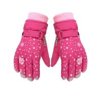 Alomejor de Ski d'hiver, Coupe-Vent, Flexibles, Conception à 5 Doigts pour Le Snowboard, la Luge, Motif Rose, 1 Paire (Rouge)