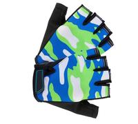 Alomejor de Vélo pour Enfants de Cyclisme Demi-Doigts en Polyester Respirant 8 X 13 Cm Poignée Antidérapante 3 Touches pour Le Vélo, Le, Les Sports de Plein Air pour Les Enfants (Bleu Vert)