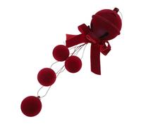 Alomejor Décoration de Noël avec Pendentif Boule Rouge Floquée, Décoration d'arbre à Suspendre pour L'intérieur et L'extérieur pour Les Célébrations Festives - Matériau de Flocage de qualité (Arc et