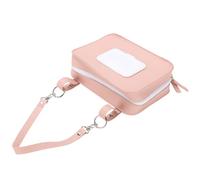 Alomejor Distributeur de Lingettes pour bébé, étui de Voyage en Cuir PU pour l'extérieur, Accès Rapide avec Sangle Réglable, élégant et étanche pour Nourrissons et Poussettes (PINK)