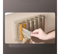 Alomejor Distributeur de Sacs Poubelles, Support de Rouleau en Plastique Transparent Peu Encombrant pour Cuisine et Salle de Bains, 1 unité (Blanc transparent)