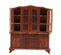 Alomejor Dollhouse Furniture, 1:12 Scale Dollhouse Bidress, étagère D'affichage Multi-fonctionnal pour Mini Livres, Accessoires, (Bordeaux)
