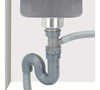 Alomejor Drain de Lavabo de Salle de Bain Durable en Acier Inoxydable pour Une évacuation Efficace de l'eau, avec Coude en S pour la Désodorisation, adapté à Un Usage Domestique