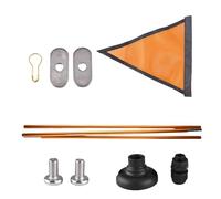 Alomejor Drapeau Triangulaire de sécurité pour Kayak avec MâT, Bande Réfléchissante aux Couleurs Vives, MâT en Aluminium Haute visibilité de 120 Cm, avec Vis en Forme de T, Base Robuste,