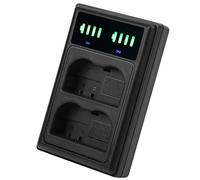 Alomejor Dual Dock Camera Battery Charger, LCD Display | Interface Micro/Type-C, charge deux batteries simultanément, conception portable, adaptée à la batterie EN-EL15/EL-15A