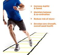 Alomejor Échelle d'agilité, Matériau PP, 12 échelons Réglables, échelle d'entraînement de Vitesse de 6 M pour Le Football et Le Basket-Ball