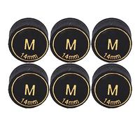 Alomejor Embouts de Queue de Billard 14 mm - 6 Pièces Embouts Remplaçables pour Queue de Billard, Embouts Professionnels en Caoutchouc Multicouche Noir, Compatible avec la Plupart