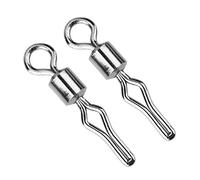 Alomejor Émerillon de Pêche, 100 Pièces Connecteur Pivotant de Pêche en Acier Inoxydable avec Antirouille Haute Résistance pour Connecter des Appâts Souples et des Plombs de Crochet (8)