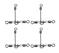 Alomejor Émerillons de Pêche en Forme de T, Ensemble de 10 Pièces de Connecteurs de Lignes Croisées avec Perles Lumineuses pour Accessoires de Pêche Rotatifs (1/0 * 1)