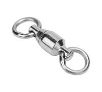 Alomejor Émerillons de Pêche, Matériel de Pêche en Acier Inoxydable avec Anneaux Solides pour Bar d'eau Douce et d'eau Salée au Large (4# 20 (pièces))