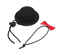 Alomejor Ensemble Adorable Chapeau Réglable et Nœud Papillon pour Reptile, Dragon Barbu, Hamster, Cochon d'Inde, Vêtements de Lézard Respirants pour la Saint-Valentin, Noël (Chapeau Noir + nœud