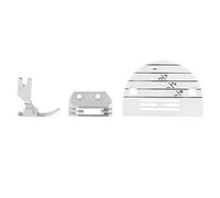 Alomejor Ensemble D'accessoires Industriels Durables pour Machine à Coudre pour Un Artisanat Efficace - Kit de 3 Pieds-de-biche avec Plaque à Aiguille pour Travaux de Matelassage, Aiguilles de 6,5 X