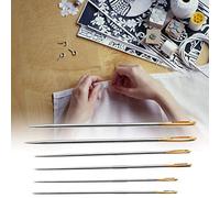Alomejor Ensemble D'aiguilles à Coudre Kit Flexible en Acier au Carbone de qualité Supérieure pour la Réparation Domestique des Vêtements 6 Pièces 5,7/6,2/,9 Cm Kit D'aiguilles à Coudre à la Main