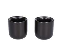Alomejor Ensemble de 2 Tasses à café en Céramique Biseautées, Faites à la Main, épaisses, pour la Maison, le Bureau, le Restaurant, Conception Ergonomique pour les Amateurs D'arômes, 100 Ml (noir mat)