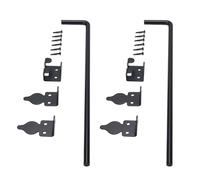 Alomejor Ensemble de 2 Tiges de Chute de Portail à Boulons de Canne, Loquet Robuste pour Portails en Bois et en Métal, Longueur de 18 Pouces avec Conception en Acier Robuste