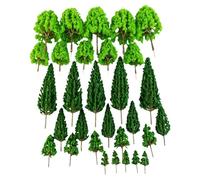 Alomejor Ensemble de 30 Modèles D'Arbres Miniatures avec Peuplier, Pin, Arbres à Larges Feuilles, Feuillage floqué, Rainures de Tronc pour Modèles D'architecture, Paysages de Maison de (30PCS)