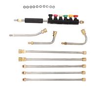 Alomejor Ensemble de Baguettes d'extension pour Nettoyeur Haute Pression, Tige en Acier Inoxydable, Haute Portée pour le Nettoyage Extérieur, Comprend 6 Buses et 1/4 Connexion Rapide pour Allées et