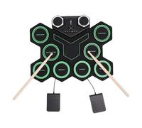 Alomejor Ensemble de Batterie Enroulable, Double Haut-parleurs Bluetooth, Batterie électronique avec 2 Pédales pour Débutants Professionnels