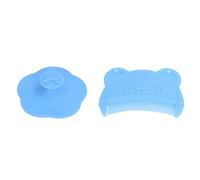 Alomejor Ensemble de brosses pour bébé en silicone doux, peigne incurvé à dents rondes, élimine la saleté fœtale pour les nouveau-nés (bleu)