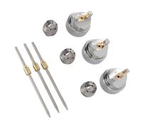 Alomejor Ensemble de Capuchons D'air de Buse de Fluide D'aiguille Outil de Pulvérisation Haute Performance Durable pour L'industrie Automobile 1,4 1,7 2,0 Mm en Plastique en Laiton 3 Jeux de Capuchons