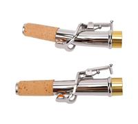 Alomejor Ensemble de Cols de Saxophone Soprano, 2 Cols Droits et Courbés avec Bec 16,7 Mm, Corps en Laiton et Liège pour Pièces de Remplacement de Saxophone Soprano