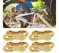 Alomejor Ensemble de Connecteurs de Vélo en Acier argenté, Liaison de Ligne de Chaîne à 11 Vitesses Qui Manque dans le Lien de Montagne et le Vélo de Route, 4 Paires Accessoires de Cyclisme (GOLD)