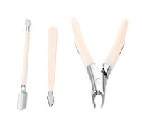 Alomejor Ensemble de Coupe-cuticules en Acier Inoxydable, 3 Pièces, avec Poussoir, pour le Soin des Ongles de qualité Salon à la Maison