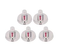 Alomejor Ensemble de Couvercles de Boutons de Cuisinière à Gaz, 5 Pièces, Cadrans de Commande Durables en Acier Inoxydable pour Cuisinières à Gaz et Fours