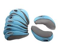 Alomejor Ensemble de Couvre-Chef pour Fers de, Housses de Protection Durables pour Club 1-10 Numéros pour Amateurs de en Néoprène 10 Pièces/Couleur (Gris + Bleu Clair)