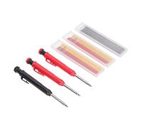 Alomejor Ensemble de Crayons de Charpentier Professionnels Solides avec Fonction de Trou Profond à Long Nez pour le Travail du Bois-comprend 2 Marqueurs Rouges et 1 Noir