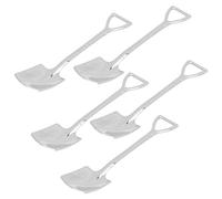 Alomejor Ensemble de Cuillères à café à Dessert Cuillères en Acier Inoxydable à Bord Lisse pour Gâteau à la Crème Glacée Yaourt, pour Enfants et Adultes, 5 Pièces en Acier Inoxydable 304 Argentées
