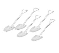 Alomejor Ensemble de Cuillères à café à Dessert Cuillères en Acier Inoxydable à Bord Lisse pour Gâteau à la Crème Glacée Yaourt, pour Enfants et Adultes, 5 Pièces en Acier Inoxydable 304 Argentées