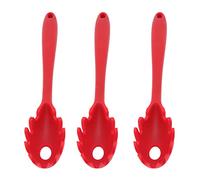 Alomejor Ensemble de Cuillères à Spaghetti en Silicone, Fourchettes, Cuillères à Pâtes Durables Résistantes à la Chaleur pour Poêles Antiadhésives, 3 Pièces pour la Cuisine Domestique (rouge)