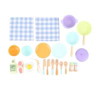 Alomejor Ensemble de Cuisine en Bois, Jouets de Cuisine de 20 Pièces pour Garçons de Filles, Casseroles et Plats