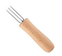 Alomejor Ensemble de Fourchettes de Barbecue Durables en Acier Inoxydable pour Rôtir, Fêtes, Familles - 4 Pièces avec Manche en Bois, Brochettes de Viande pour Barbecue