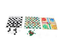 Alomejor Ensemble de Jeux de société 4 en 1 à Motif Clair, échecs Volants, Dames Internationales, Jeu Large et Pliable Portable pour Les Familles et Les Fêtes