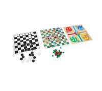 Alomejor Ensemble de Jeux de société 4 en 1, Dames Internationales Portables Pliables, échecs Volants à Motif Clair, Matière Plastique pour Les Familles, Les Fêtes