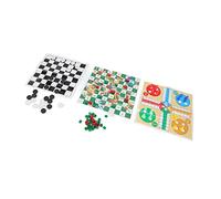 Alomejor Ensemble de Jeux de société 4 en 1, Dames Internationales Portables Pliables, échecs Volants à Motif Clair, Matière Plastique pour Les Familles, Les Fêtes