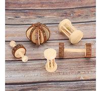 Alomejor Ensemble de Jouets à Dents Molaires en Bois pour Hamster, pour Petits Animaux de Compagnie, Jouets à Mâcher Sûrs et Non Toxiques pour Animaux de Compagnie Sains et Actifs, 5 Pièces pour