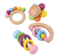 Alomejor Ensemble de Jouets en Bois pour Perroquet et Oiseau, Jouet à Mâcher coloré à Suspendre pour Divertir Le Perroquet, Jouet de Soins Dentaires pour Oiseaux, Couleur Aléatoire/10,9 X 7,5