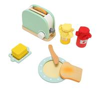 Alomejor Ensemble de Jouets Grille-Pain en Bois Massif Durable et Sûr pour Faire Semblant de Jouer au Jeu de Cuisine éducatif pour Enfants 5,5 X 3,7 Pouces