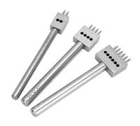 Alomejor Ensemble de Perforateurs de Trous de Ceinture, Outil de Poinçonnage D'espacement, Kit D'artisanat en Cuir Résistant à L'usure 3 Pièces pour Produits en Cuir, Acier, 4mm, 5mm (Espacement 4mm
