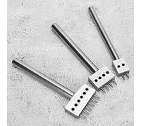 Alomejor Ensemble de Perforateurs de Trous de Ceinture, Outil de Poinçonnage D'espacement, Kit D'artisanat en Cuir Résistant à L'usure 3 Pièces pour Produits en Cuir, Acier, 4mm, 5mm (Espacement 6mm