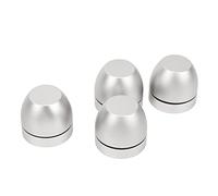 Alomejor Ensemble de Pieds de Support D'isolation de Haut-Parleur, Coussinets de Base D'amplificateur en Alliage D'aluminium avec Usinage CNC et Anodisation pour Absorption des Chocs du (Silver)